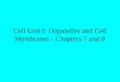 Cell Unit I: Organelles and Cell Membranes - Chapters 7 and 8