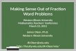 Making Sense Out of Fraction Word  Problems