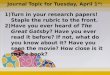 Journal Topic for  Tuesday, April 1 st :