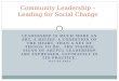 Community Leadership – Leading for Social Change