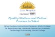 Quality Matters and Online Courses in Sakai