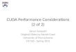 CUDA Performance Considerations (2 of 2)