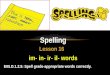 Spelling Lesson # 17