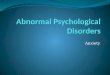 Abnormal Psychological Disorders