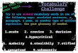 Vocabulary  Challenge