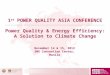 Power Quality & Energy Efficiency: A Solution to Climate Change