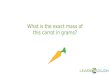 What is the exact mass of this carrot in grams?