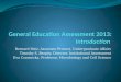 General Education Assessment 2013: I ntroduction