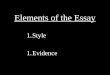 Elements of the Essay