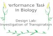 Performance Task In  Biology