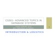CS561- Advanced topics in database systems