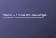 Stress – Strain Relationships Credit:  Modified from:     20102/(elasticity).ppt