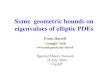 Some  geometric bounds on eigenvalues of elliptic PDEs
