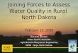 Joining Forces to Assess Water Quality in Rural  North Dakota