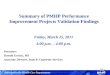 Summary of PMHP Performance Improvement Projects Validation Findings