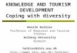 KNOWLEDGE AND TOURISM DEVELOPMENT  Coping with diversity