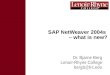 SAP NetWeaver 2004s  – what is new?