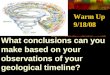 What conclusions can you make based on your observations of your geological timeline?
