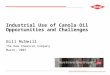Industrial Use of Canola Oil Opportunities and Challenges