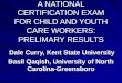 A NATIONAL CERTIFICATION EXAM FOR CHILD AND YOUTH CARE WORKERS: PRELIMARY RESULTS
