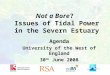 Not a Bore ?  Issues of Tidal Power in the Severn Estuary