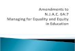 Amendments to  N.J.A.C. 6A:7 Managing for Equality and Equity in Education