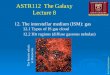 12. The interstellar medium (ISM): gas         12.1 Types of IS gas cloud         12.2 H II  regions (diffuse gaseous nebulae)
