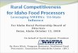 Rural Competitiveness for Idaho Food Processors Leveraging NWFPA’s  Tri-State Influence