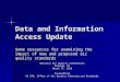 Data and Information Access Update