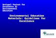 National Project for Excellence in  Environmental  Education