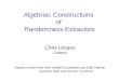 Algebraic Constructions  of  Randomness Extractors