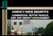 AGENCY-WIDE BENEFITS  ------------------------------------------------------------------------------------ COMMERCIAL MOTOR VEHICLE SIZE AND WEIGHT MANAGEMENT