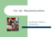 Ch. 16:  Reconstruction