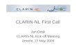 CLARIN-NL First Call