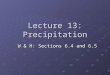 Lecture 13: Precipitation