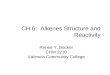 CH 6:  Alkenes Structure and Reactivity