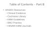 Table of Contents – Part B