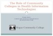 The Role of Community Colleges in Health Information Technologies