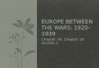 Europe Between the Wars: 1920-1939