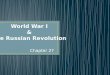 World War I & The Russian Revolution