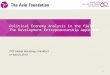 Political Economy Analysis in the field:  The Development Entrepreneurship Approach