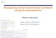 Analyzing User-Generated Content using Econometrics