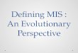 Defining MIS : An Evolutionary Perspective