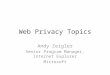 Web Privacy Topics