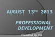 August 13 th  2013 Professional  development