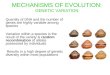 MECHANISMS OF EVOLUTION: GENETIC VARIATION