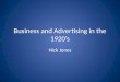 Business and Advertising in the 1920’s