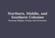 Northern, Middle, and Southern Colonies