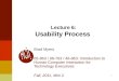 Lecture 6: Usability Process