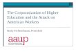 The Corporatization of Higher Education and the Attack on American Workers